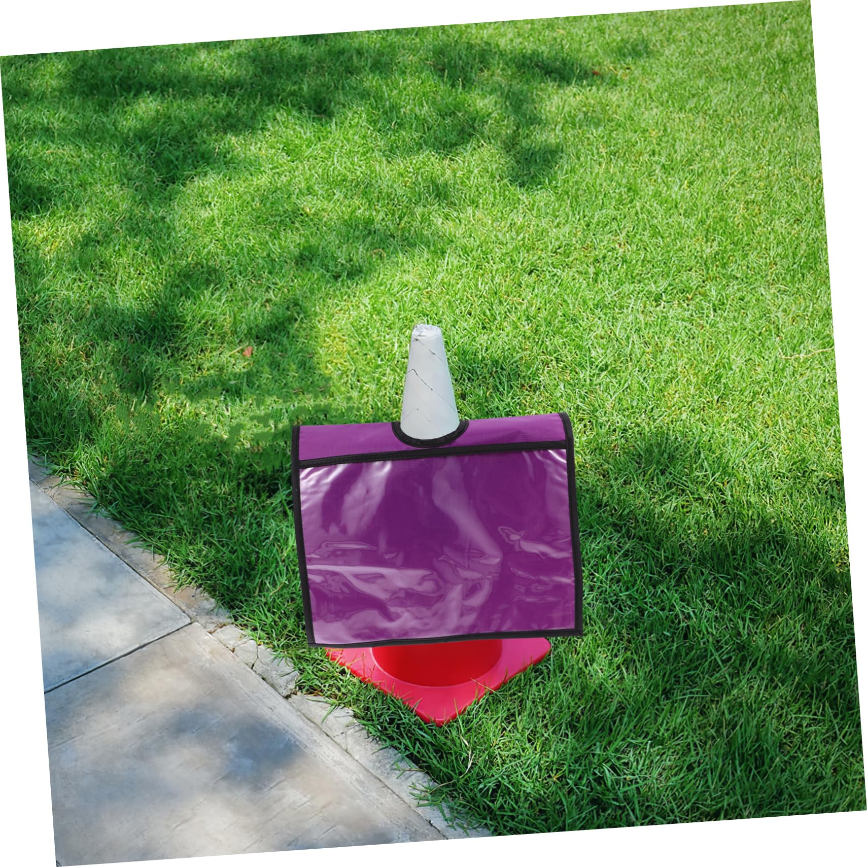 CHILDWEET 2pcs Traffic Cone Warning Sign Traffic Cone Covers with Pocket Sleeve for Traffic Cone Traffic Caution Cone Sleeves Warning Cone Cover Warning Cone Sleeve Violet Pvc