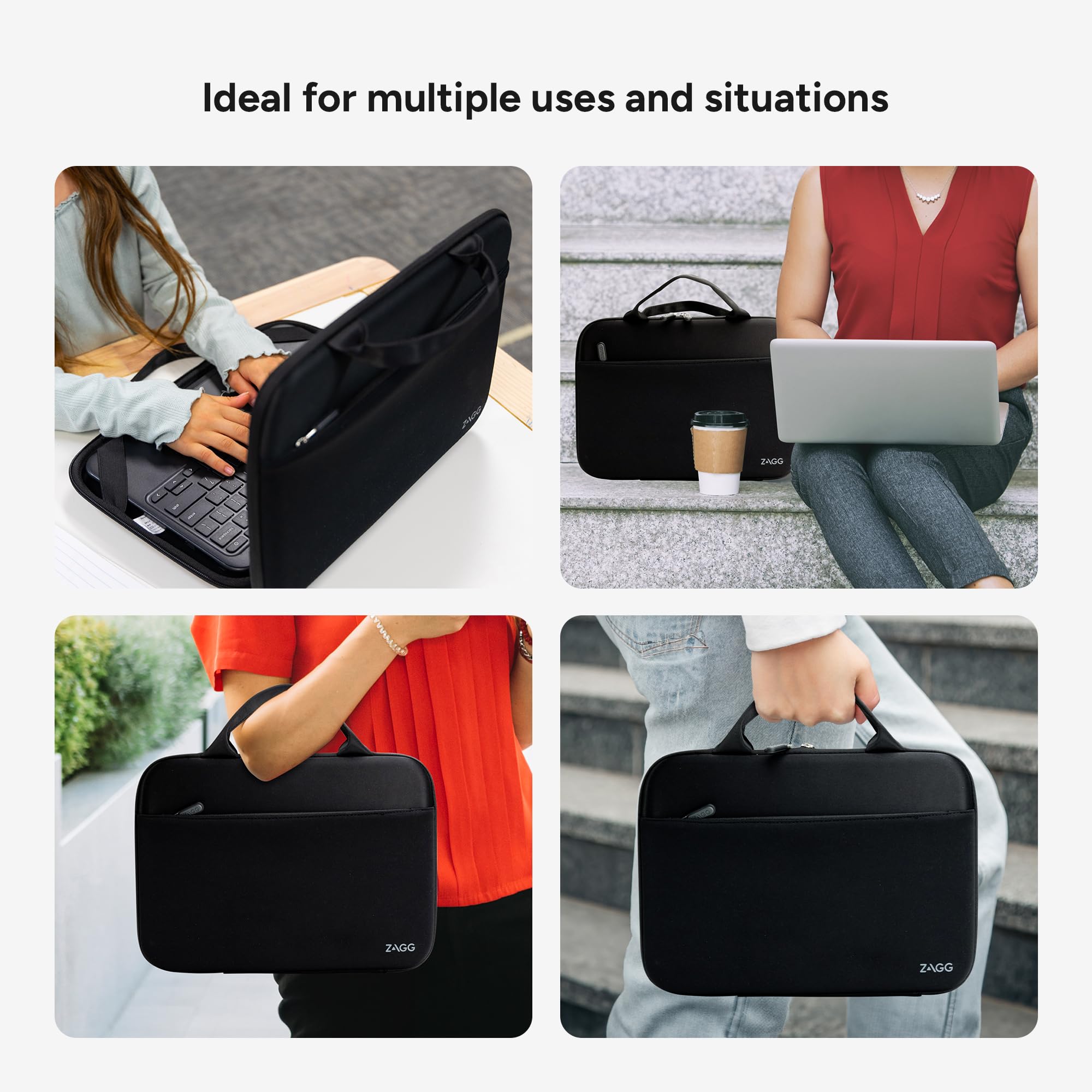 ZAGG Custodia protettiva per notebook Google Chromebook da 11,6", leggera, antiurto, colore nero