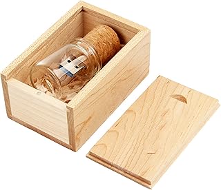 UFARID Driften termos USB 3.0, pamięć flash, przezroczysta pamięć USB z drewnianą skrzynką, upominki reklamowe do komputera, samochodu itd. (16 GB)