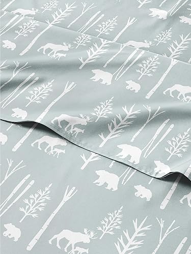 Juego sábanas navideñas 4 piezas, esquinas tipo bolsillo profundo y ajuste ceñido, no se arruga, cómodo y fresco para invierno, fácil de cuidar,