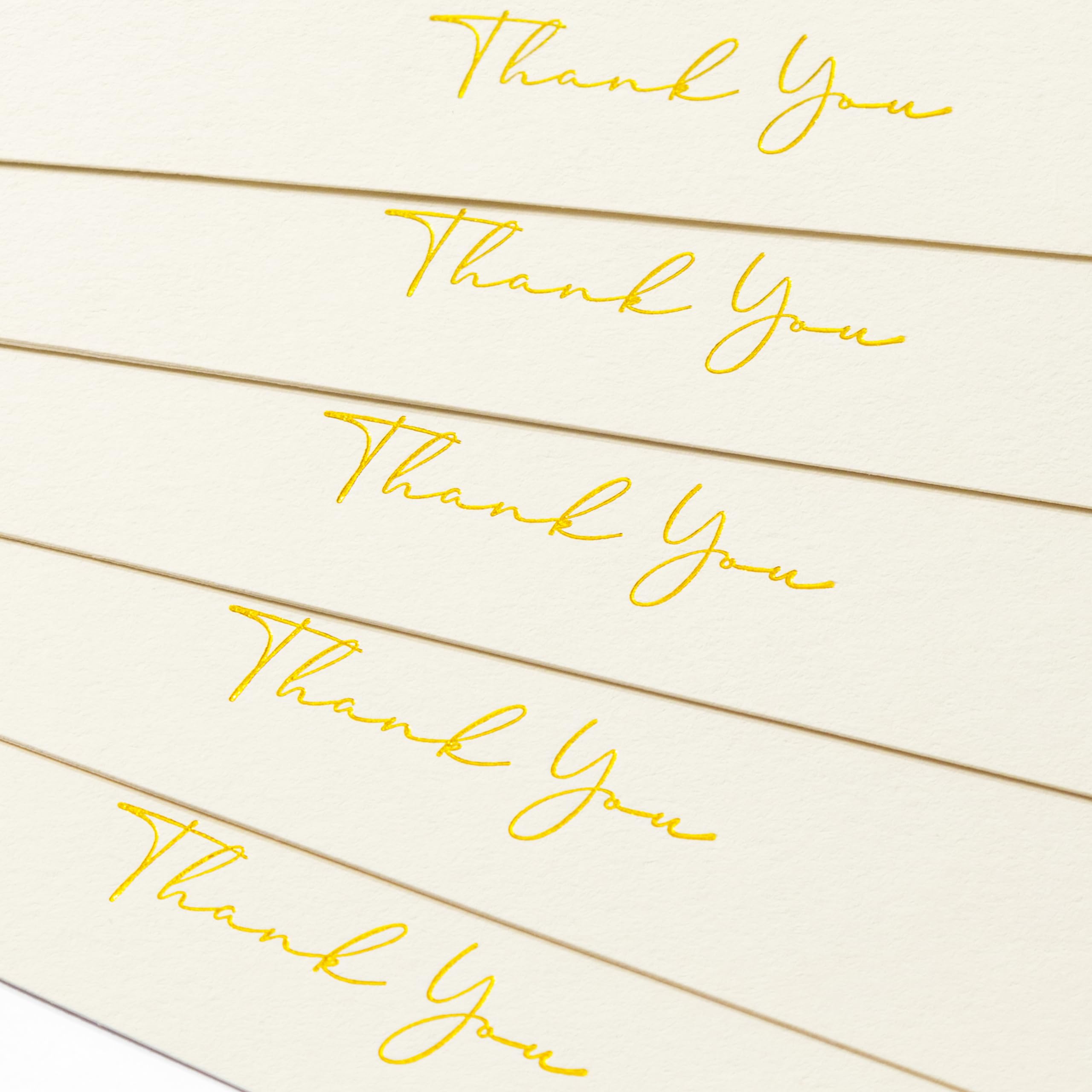 Crisky Lot de 50 cartes de vœux de remerciement avec enveloppe ivoire pour mariage, fête prénuptiale, fête prénatale, affaires, remise de diplôme