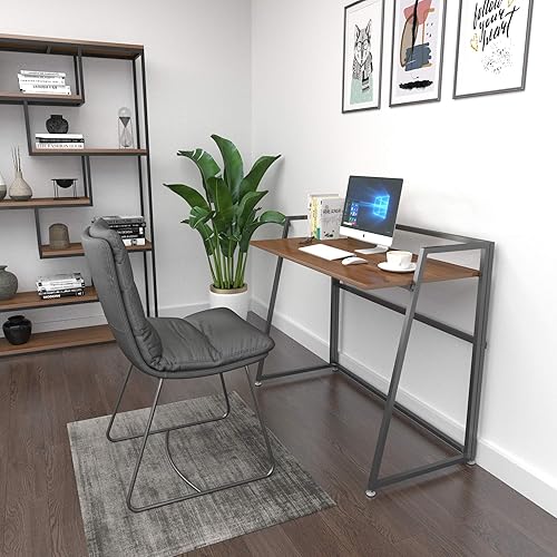 Miniatura 4 de It's_Organized 41 inch Folding Computer Desk, Home Office Study Writing Desk, Saving Space PC Laptop Notebook Collapsible Table,No Assembly