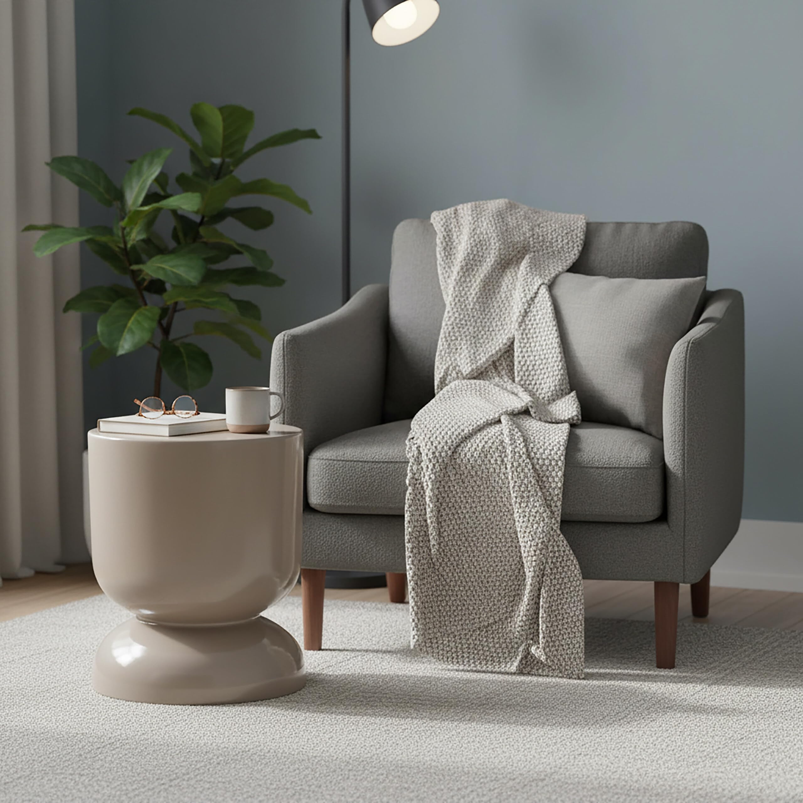 Relaxdays Beistelltisch, Sanduhr-Design, Wohnzimmer Dekoobjekt, Beistellhocker HxD: 46 x 36 cm, Podest, Metall, beige