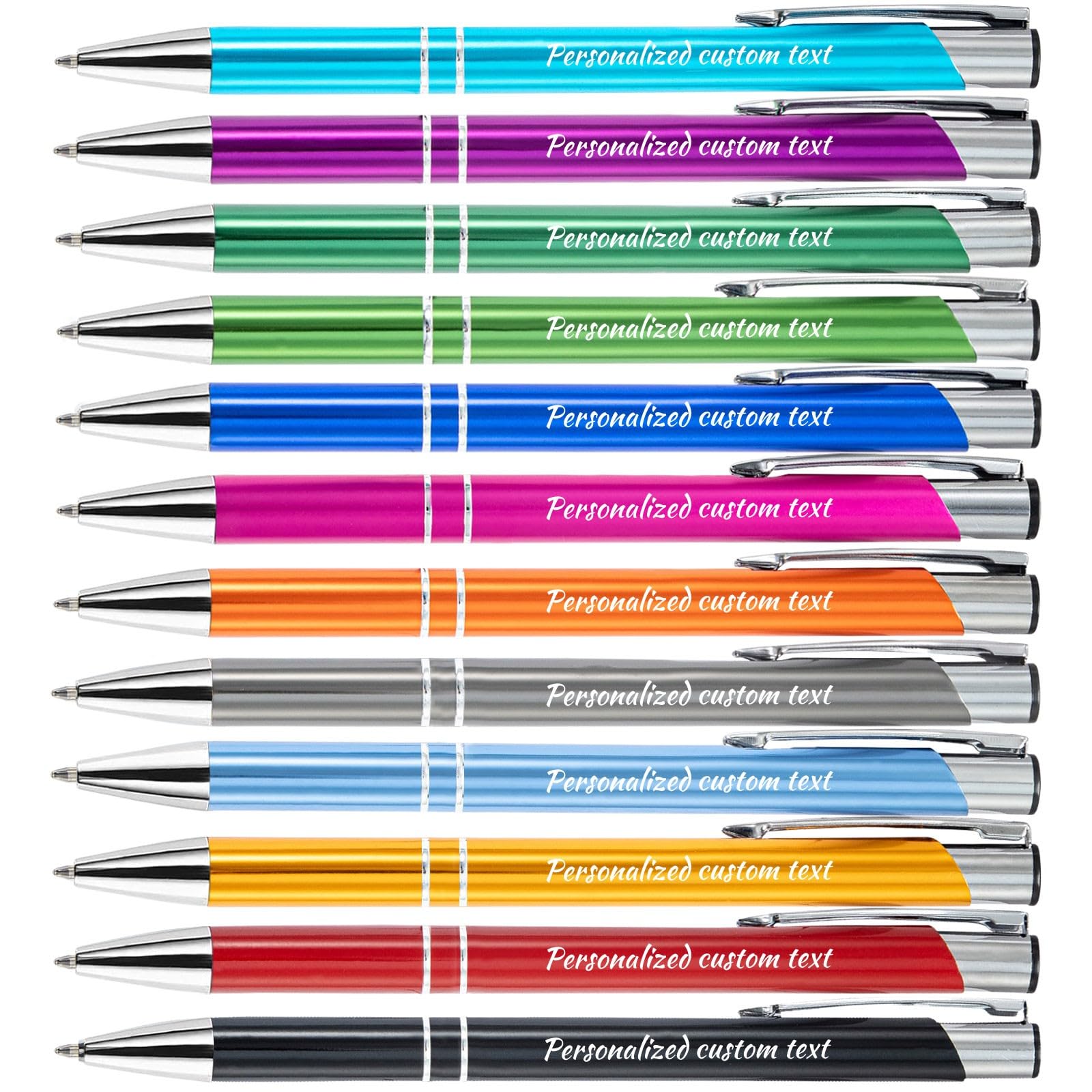 KOLOWKO Personalized ballpoint pen with name or greeting, customized pen, 0.5mm black ink, suitable for men women office school business promotion wedding ballpoint pen gift