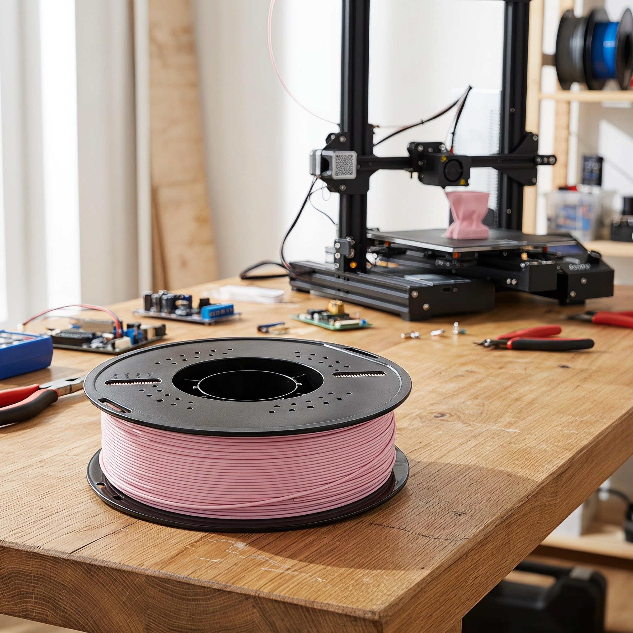 ibasenice Filamento PLA para impresora 3D - Bobinas de filamento para impresión 3D de 1,75 mm - 1 kg (2,2 lb) Suministros decorativos para impresoras para aficionados Artículos para fiestas Rosa