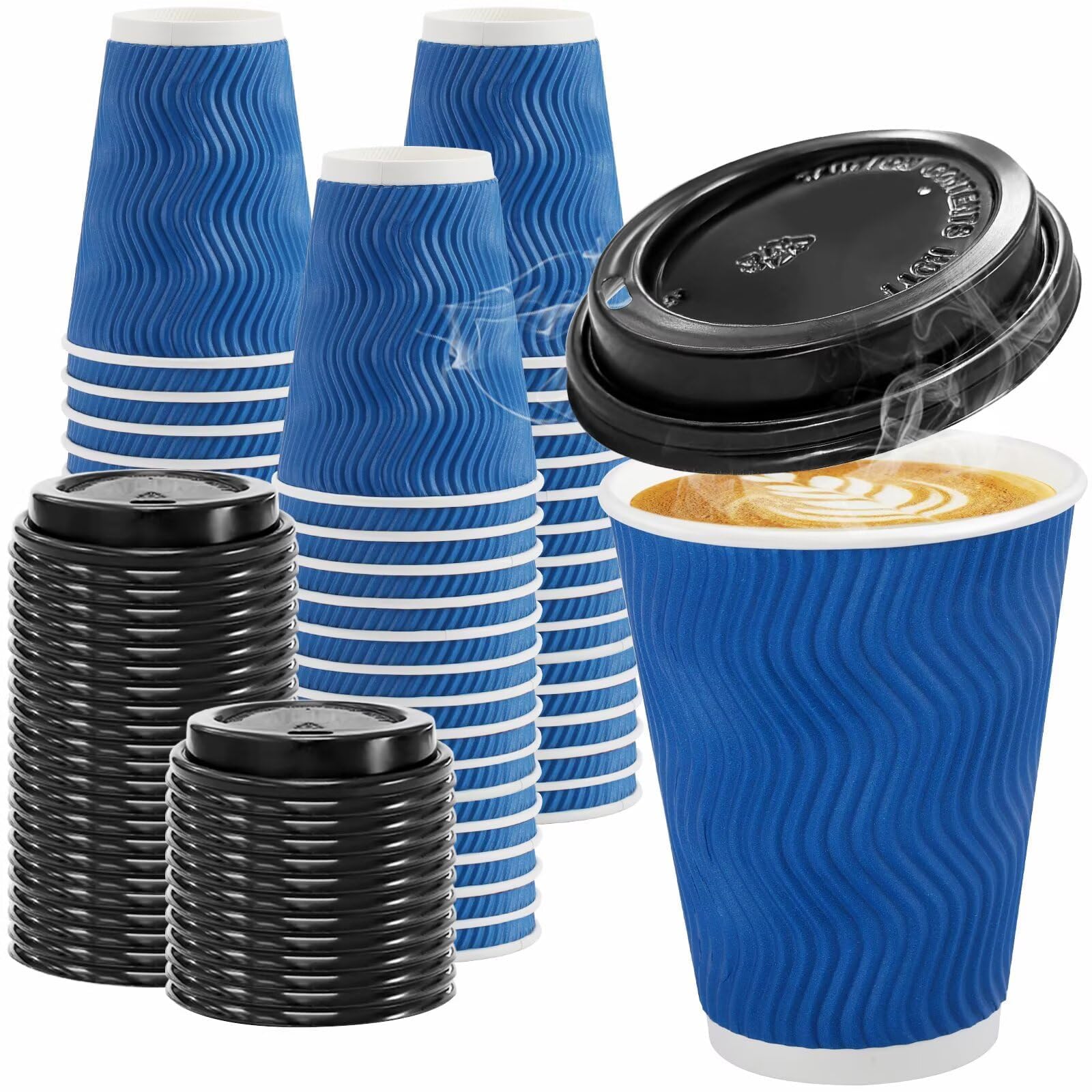 Clawsoff 100 Pack 12 oz Coffee Cups