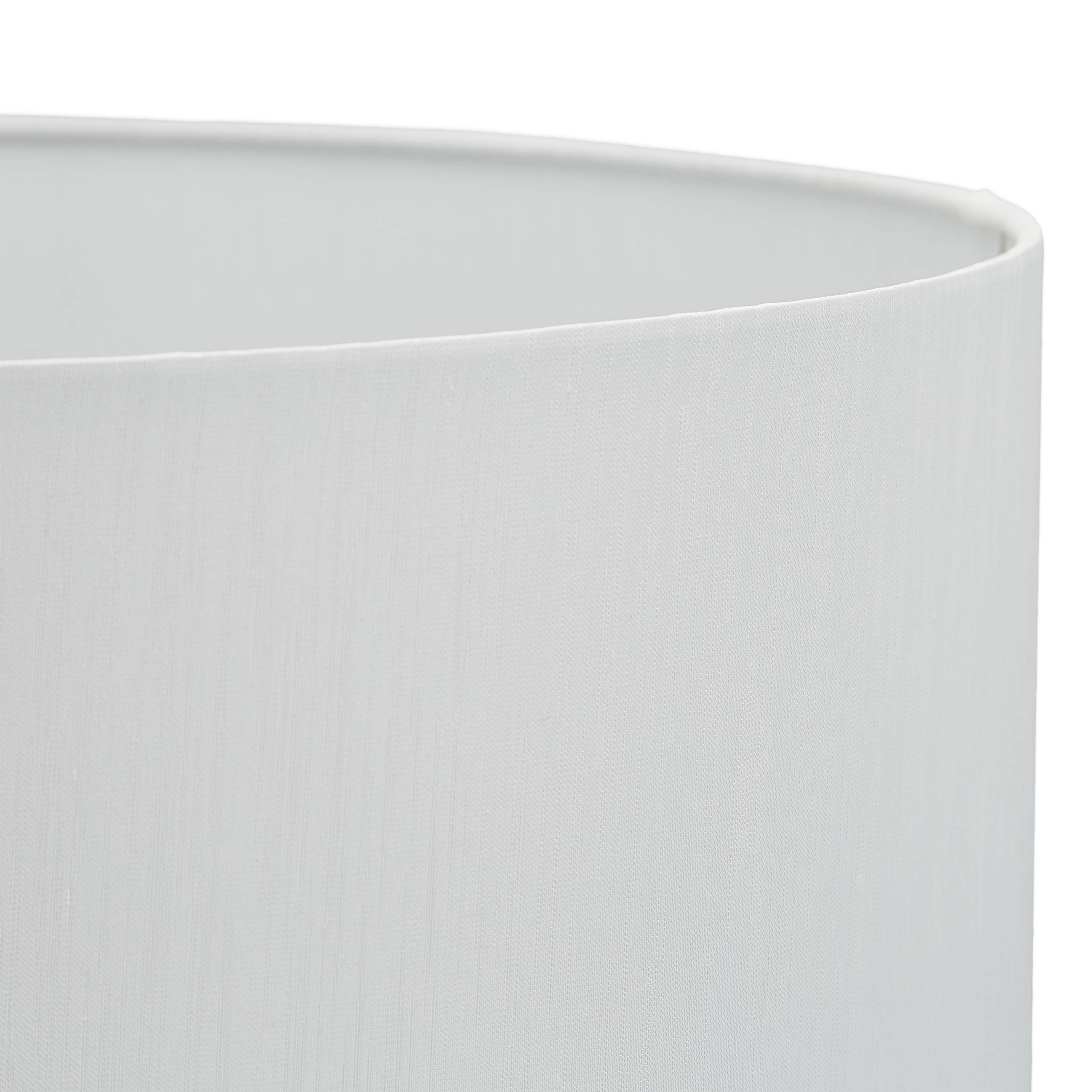 Relaxdays Lampada da Terra, Piantana Salotto E27, Cavo, Paralume Stoffa Ø 43 cm, Design Vintage, 155 cm, Bianco/Argento
