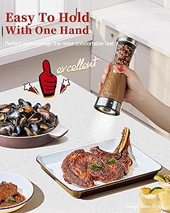 Electric Salt and Pepper Grinder Set with Storage Base, Stainless Steel Rechargeable Salt and Pepper Grinder Set with 4.5 oz Large Capacity, 1.8" Wide Mouth, Adjustable Coarseness, Ideal for Kitchen