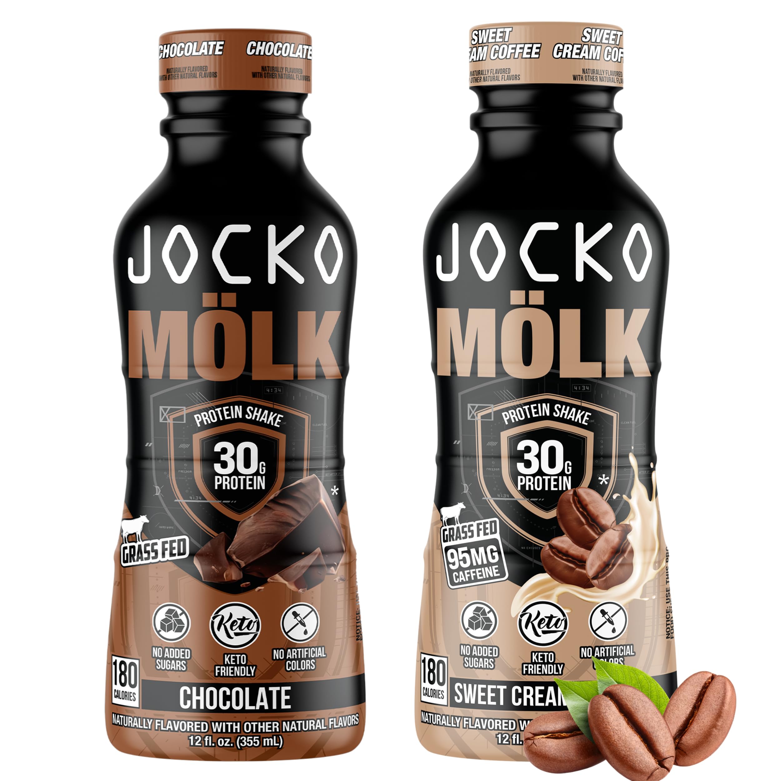 Mölk RTD Protein Shakes Bundle - Chocolate & Sweet Cream Coffee (24 Pack)