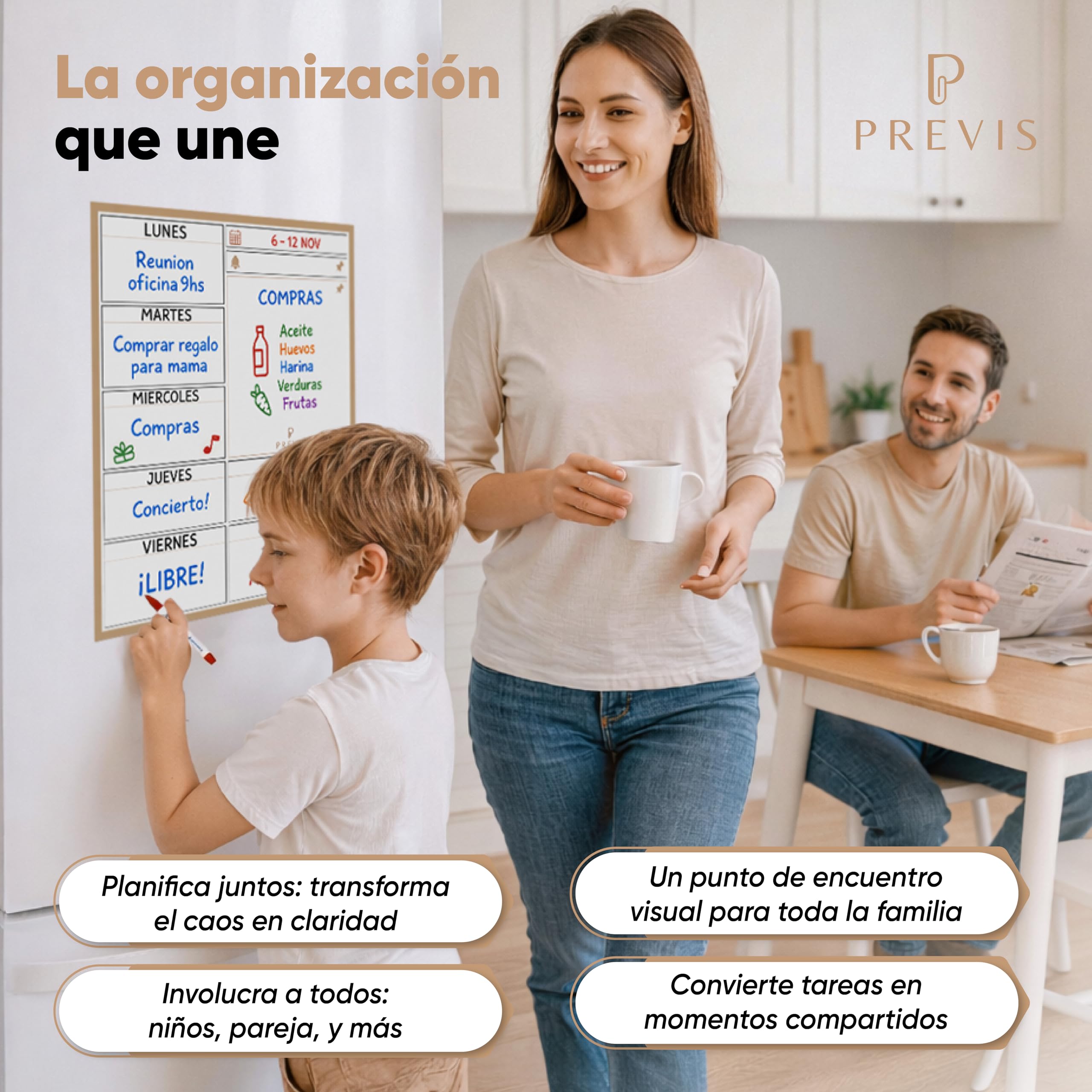 Planificador Semanal Magnético Para Nevera