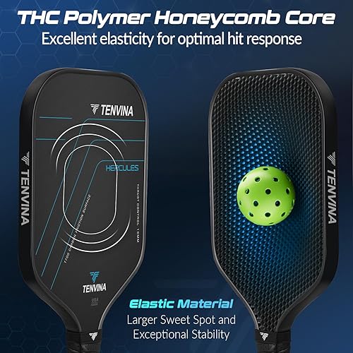 Miniatura 3 de TENVINA Pickleball Paddles, Multi-Layer T700SC Textured Carbon Fiber Pickleball Paddle, 4-Types of Thicknesses and Shapes, USAPA Approved Pickle