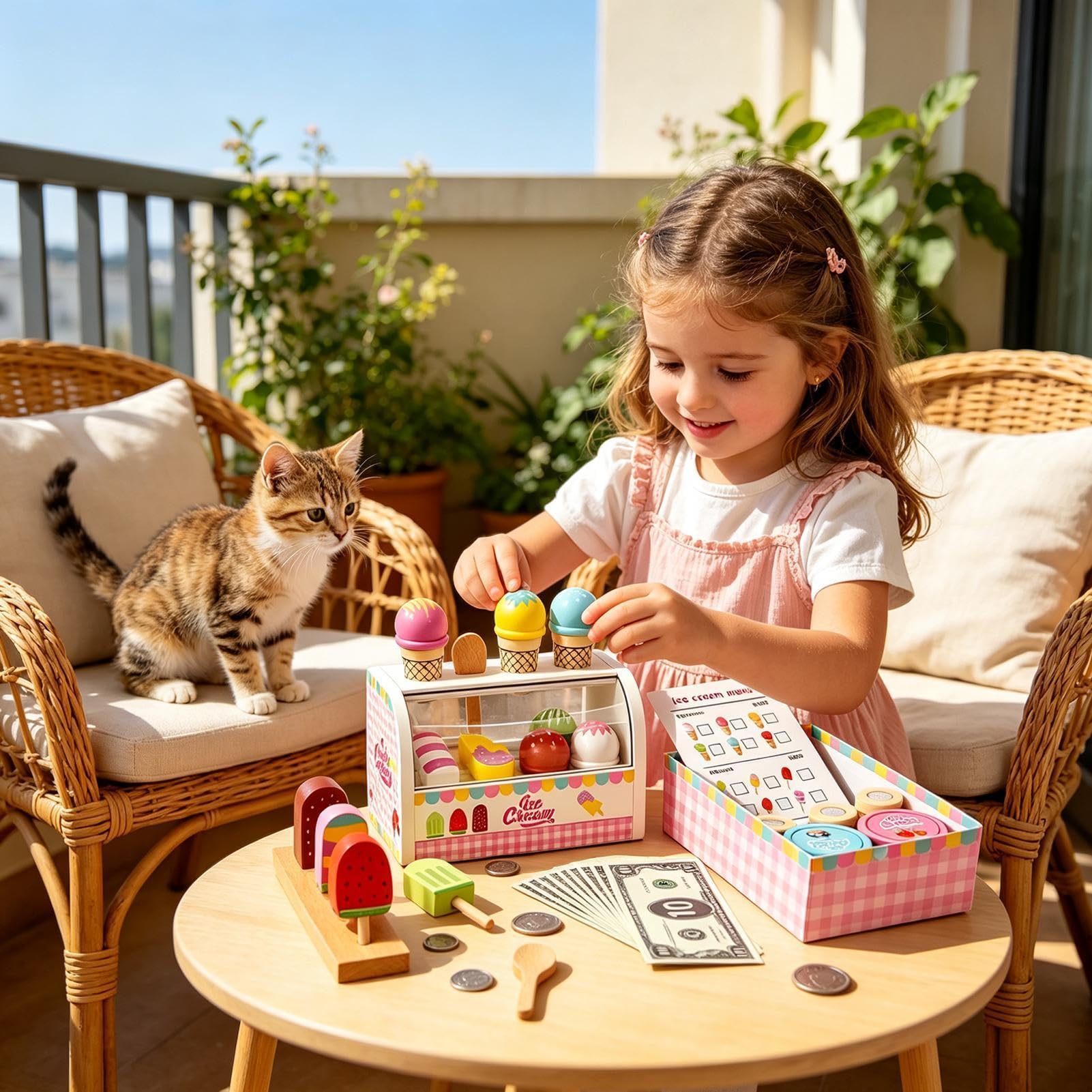 Set Di Ruolo Educativo In Legno Sicuro Realistico