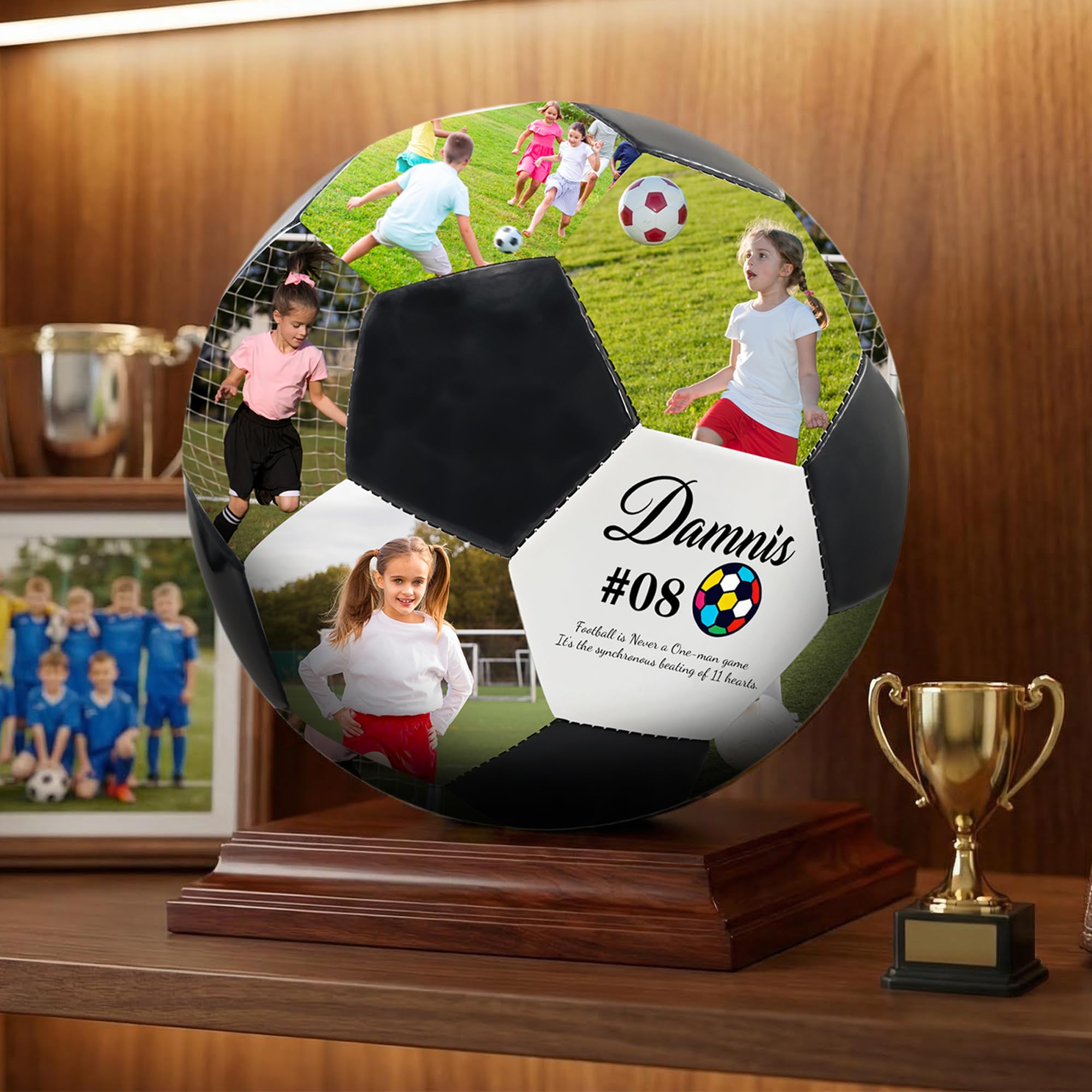 Ballon de Foot Personnalisé, Personnalisable avec Votre Photo, Nom ou Texte, Cadeau Anniversaire Homme & Femme, Cadeau pour Fan de Football, Papa, Remise des Diplômes