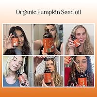 Vista 2 de Aceite de semilla de calabaza certificado orgánico – Aceite de semilla de calabaza orgánico 100% puro para el cabello y aceite facial