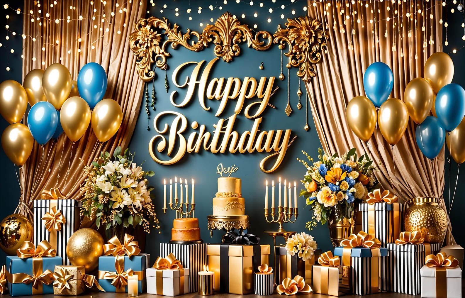 Happy Birthday Backdrop Banner, Colorful Birthdays Banner Backdrop Happy Birthday Party Decorations Yard Sign Background for Kids Birthdays Party Indoor Outdoor Decorations (5x3.6ft)-image-46