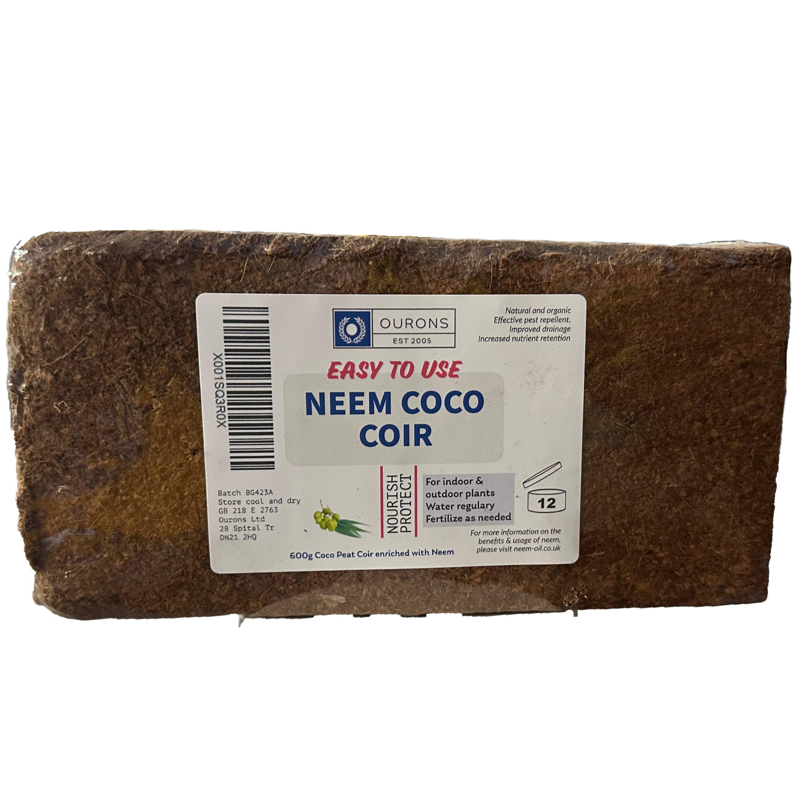 Premium Coco Peat Block with Neem Extract for Indoor and Outdoor Plants