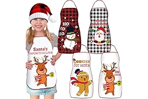4 Pcs Christmas Aprons for Kids: The Festive Kitchen Accessory