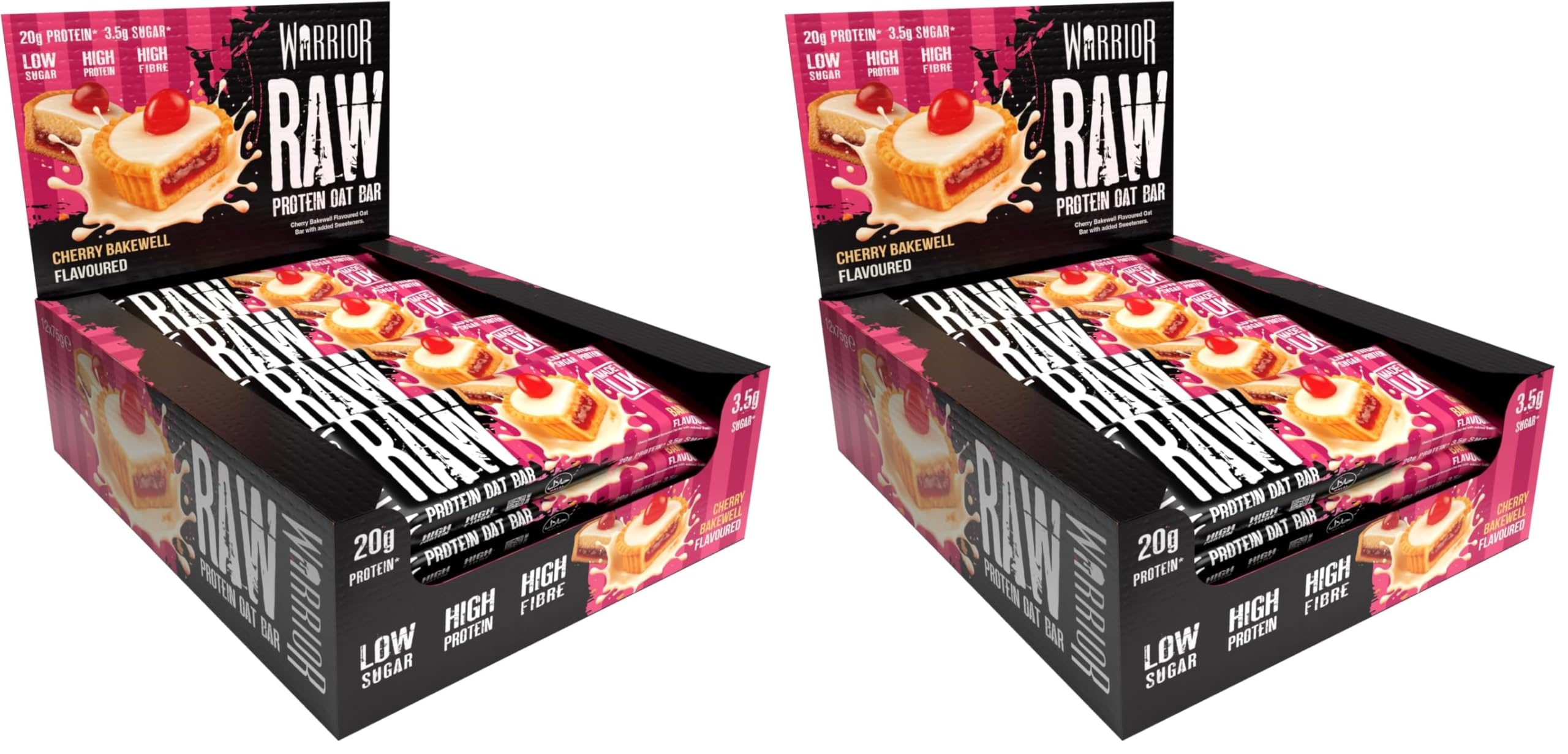 Warrior RAW Protein Bars 12 x 75g – 20g High Protein Bar, Low Sugar High Fibre Oat Protein Flapjack – Protein Snacks, Meal Replacement Bars (Chocolate Brownie) — view 7