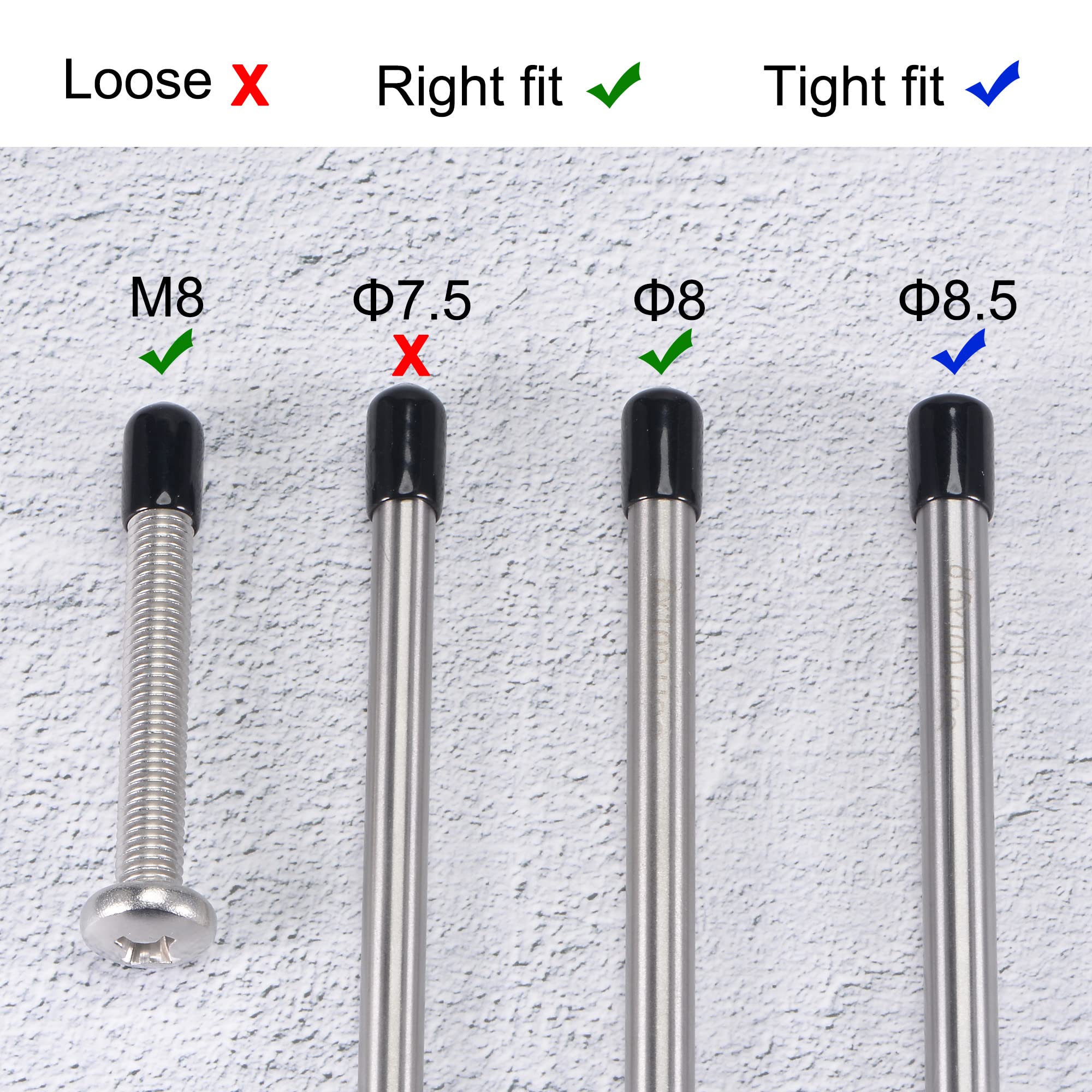 Cappucci In Gomma Per Viti Da 8mm - 50 Pezzi Nero, Protezione Anti Graffi - Foto 5