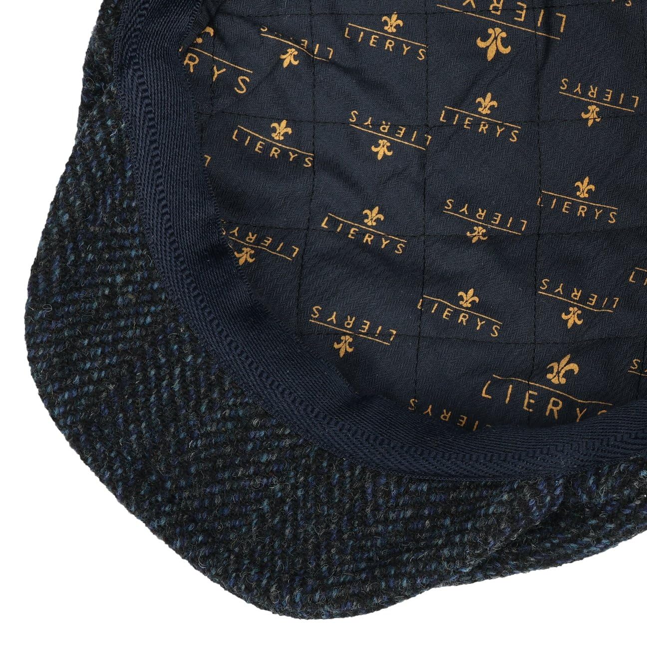 LIERYS Devico płaska czapka z daszkiem, męska – Made in Italy z daszkiem, na jesień, zimę, jesień, zimę, rozmiar M (56-57 cm), ciemnoniebieska