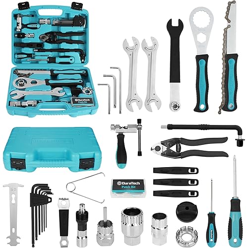 DURATECH 40 Pieces Bike Repair Kit, Complete Bicycle Tool Kit with Storage Case, Bike Tools for Mountain & Road Bikes – Chain, Tire, Brake, and Pedal Maintenance Set, Great Gift for Men, Women