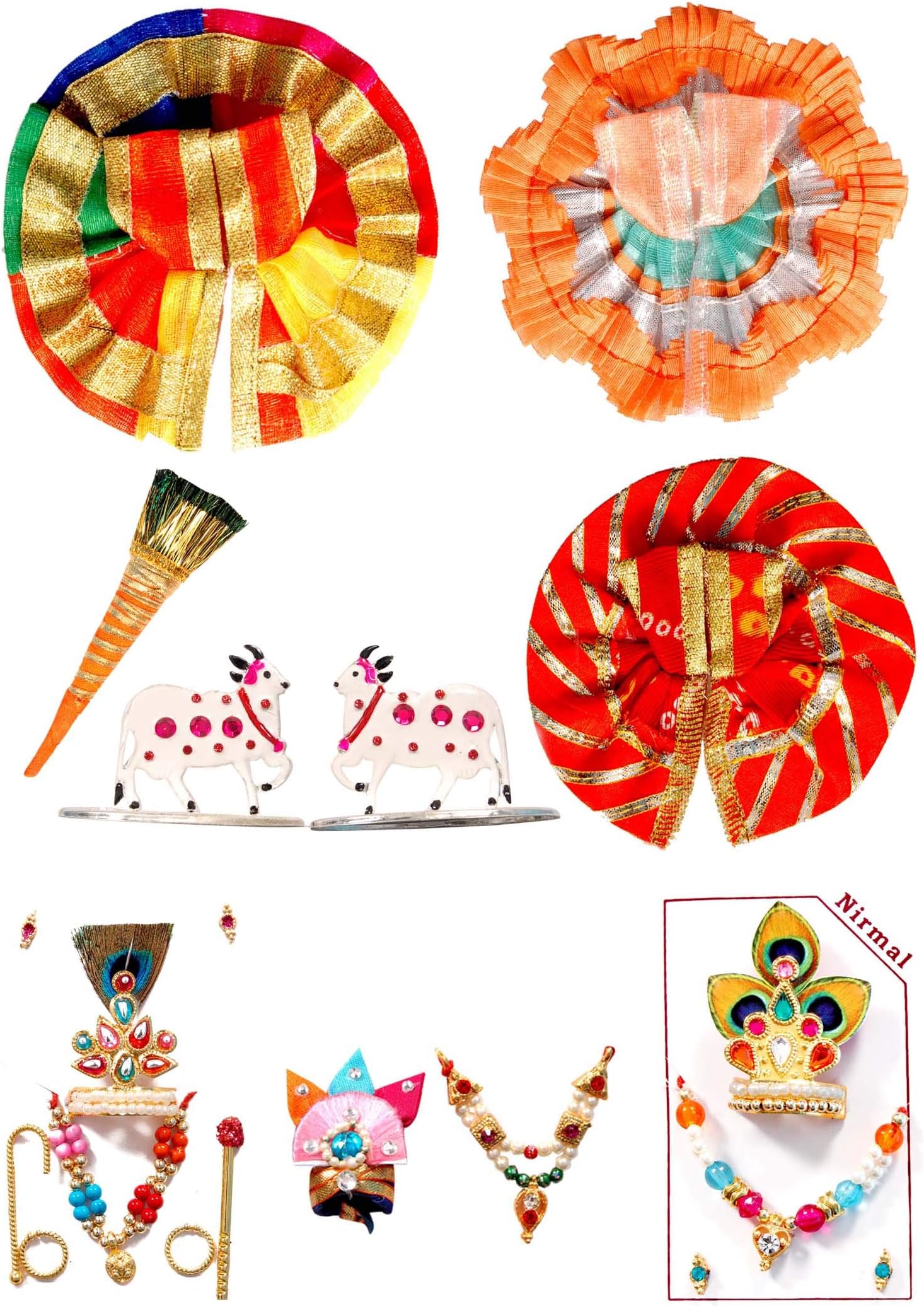 Nirmal Mukut Shringar Ladoo Gopal Shringar Set Combo (Size 1)