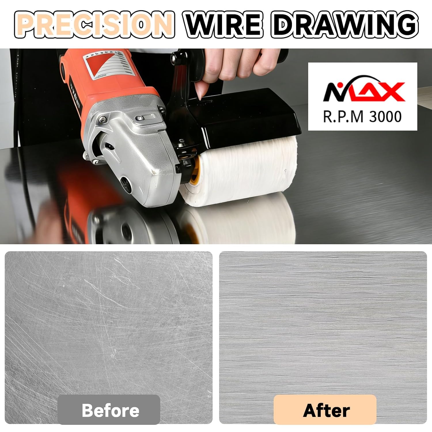 3.9" x 4" Cotton Cloth Surface Conditioning Tool, Wire Drawing Wheel for Burnishing Machines, Mirror-Polishing Drum for Stainless Steel, Jewelry, Marble Buffing