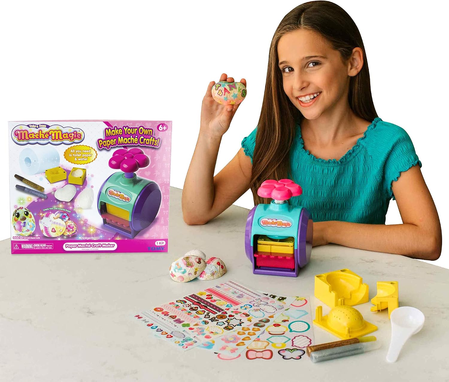 Mache Magic TOMY Mache Magic Craft Kit for Creative Play, Arts & Crafts DIY Kit for Ages 6+