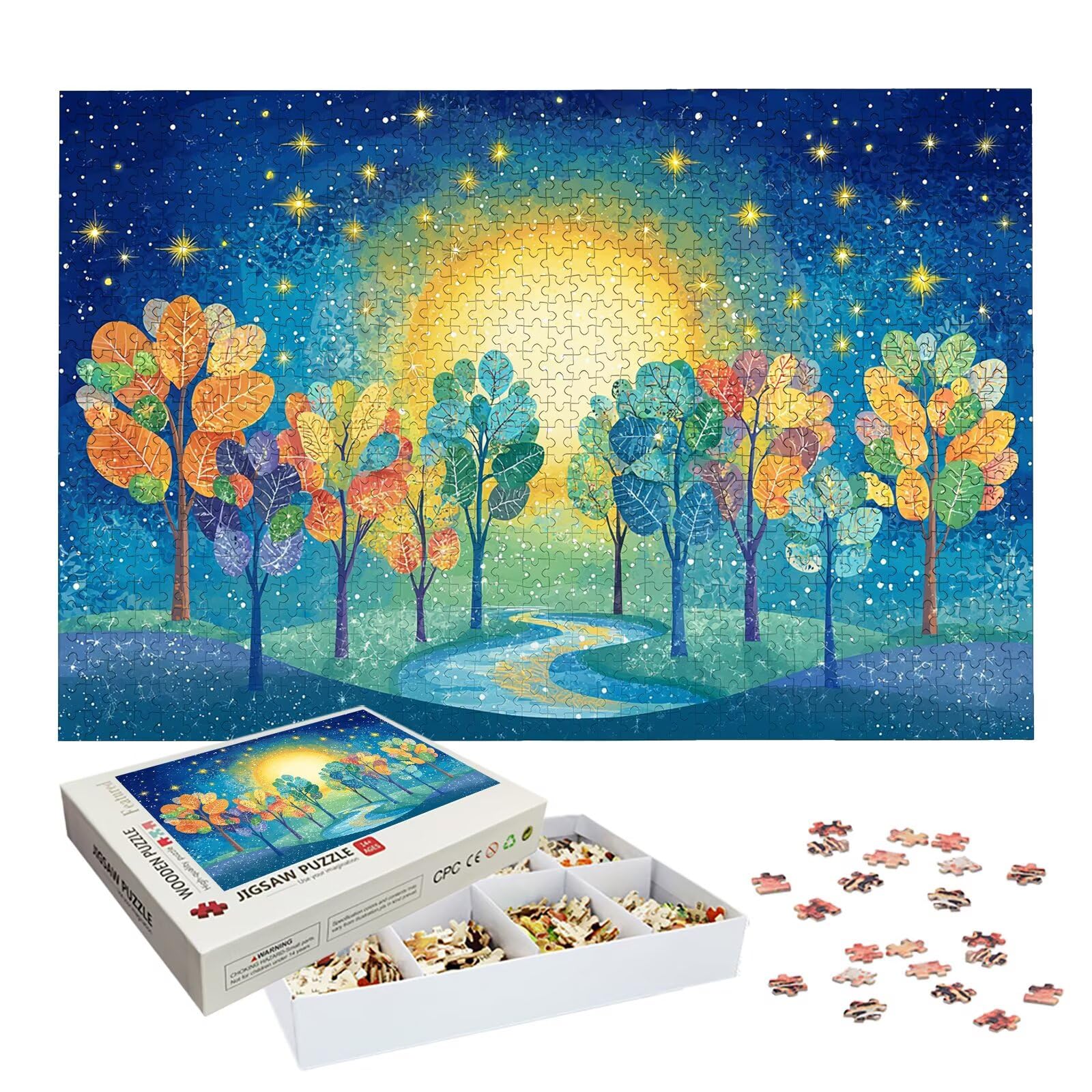 Puzzle 3000 Piezas Fantasía, Puzzle Paisaje con Caja para Adultos, 122x81cm, DIY 3000 Piezas Rompecabezas Madera para Adultos, Rompecabezas Desafiante para Decoracion Hogar, Regalo Mujer, -7389
