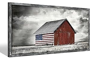 Framed Flag Americana Wall Art for Home Decor