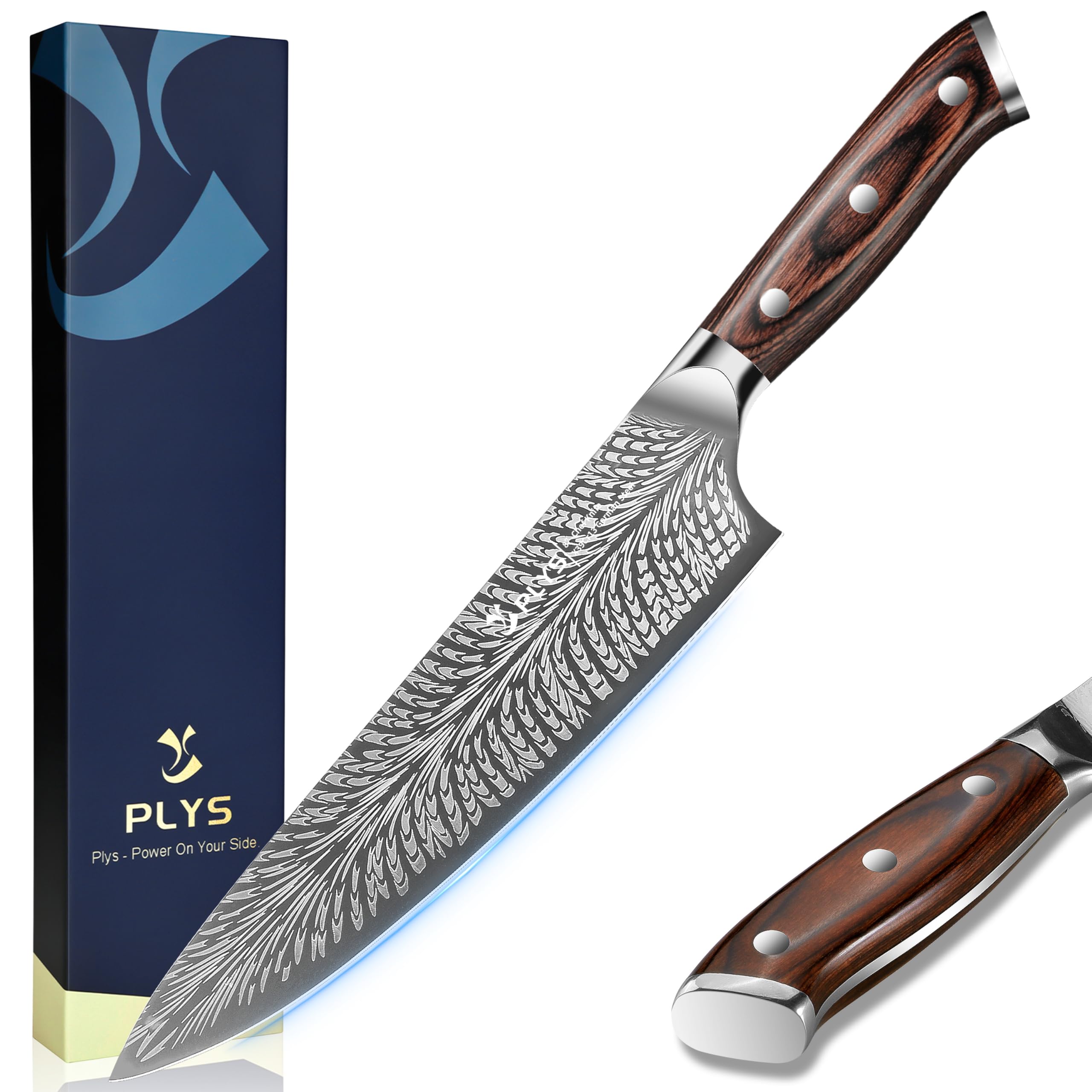 Plys Couteaux de Cuisine de Chef 20.5cm: Couteau Cuisine Sharp Couteau Legume Acier Inoxydable Idee Cadeau Papa