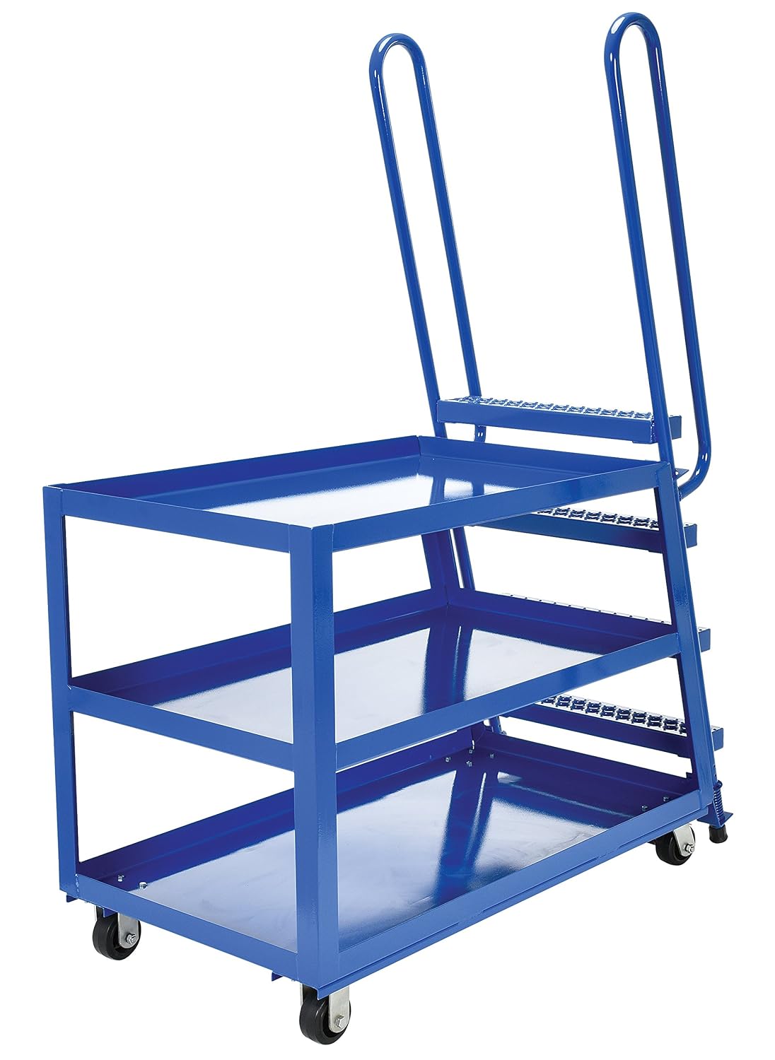 Vestil SPS-HD-2852 Steel High Duty Cart with Mold On Rubber Casters 56-1/8 In. x 21-7/8 In. x 73-3/16 In. 1,000 Lb. Capacity Blue