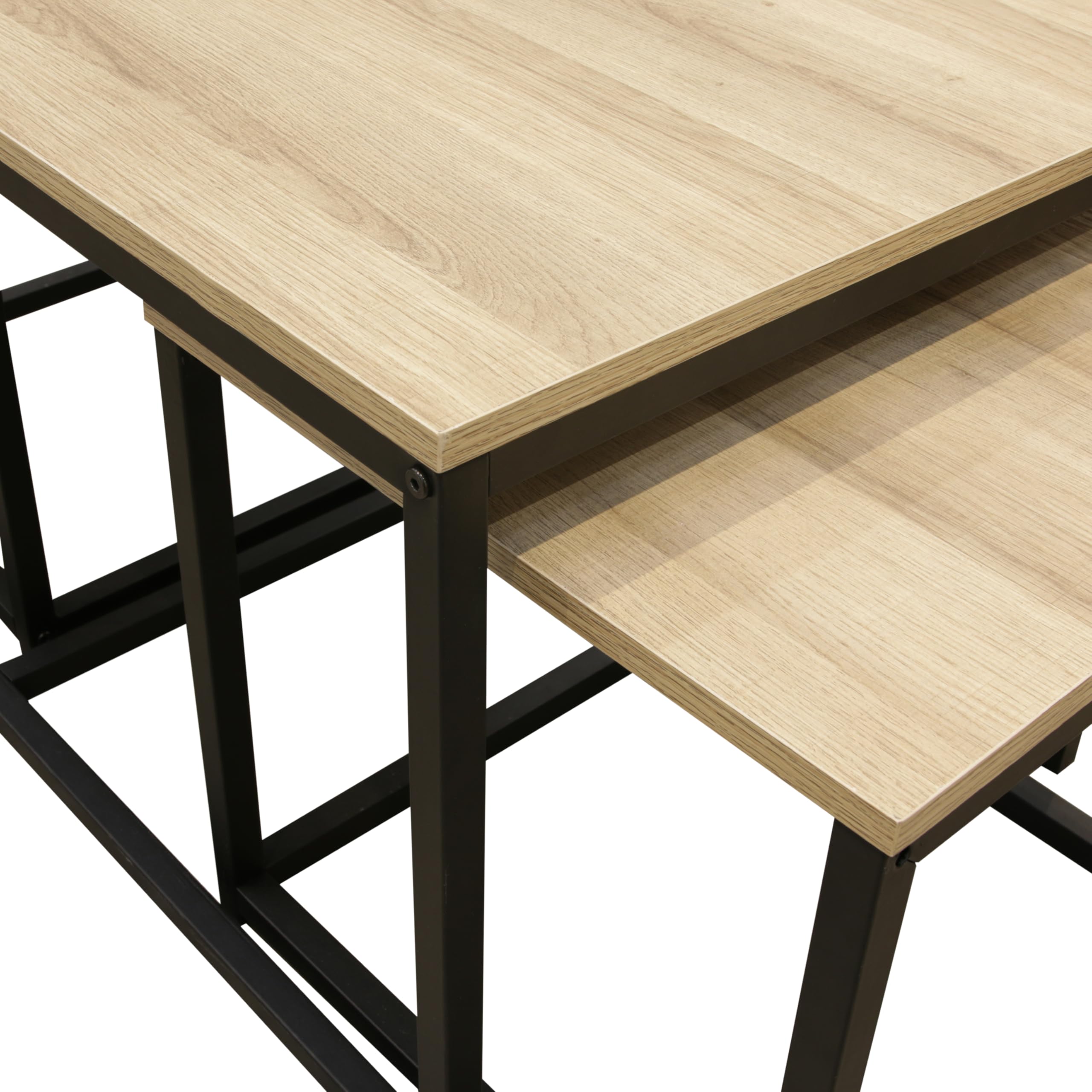 HOME DECO FACTORY - HD6579 Table Basse Industrielle Chic 3 Modules Seattle - Conçu pour Mobilier Bureau Gain de Place - Bois MDF et Métal - Dimensions 90 x 50 x 45 cm - Couleur Noir