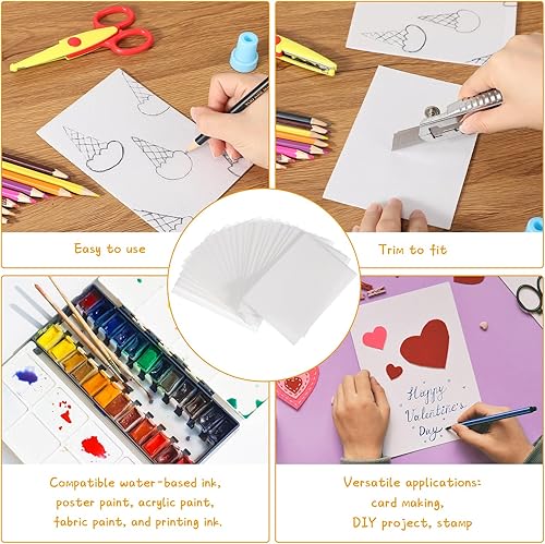 Miniatura 4 de Cholemy 120 placas de impresión de espuma de 9 x 12 pulgadas, hojas de espuma blanca de 120 pulgadas de grosor, juego de papel de espuma para hacer