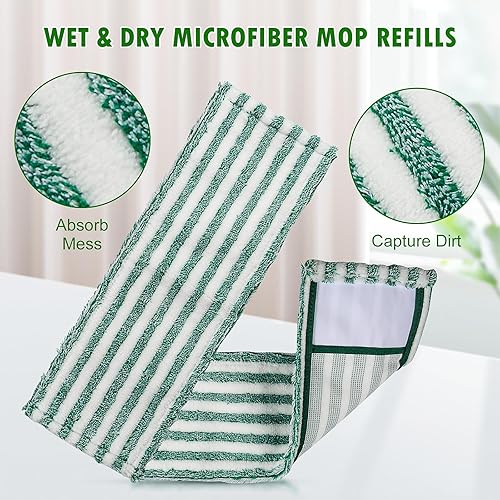 Miniatura 3 de Paquete de 6 repuestos de microfibra para mopa Libman de microfibra húmeda y seca, almohadillas de microfibra reutilizables para pisos