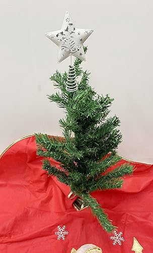 Miniatura 7 de PEPPERLONELY Decoración de árbol de estrella con purpurina en miniatura, 5 pulgadas, color rojo