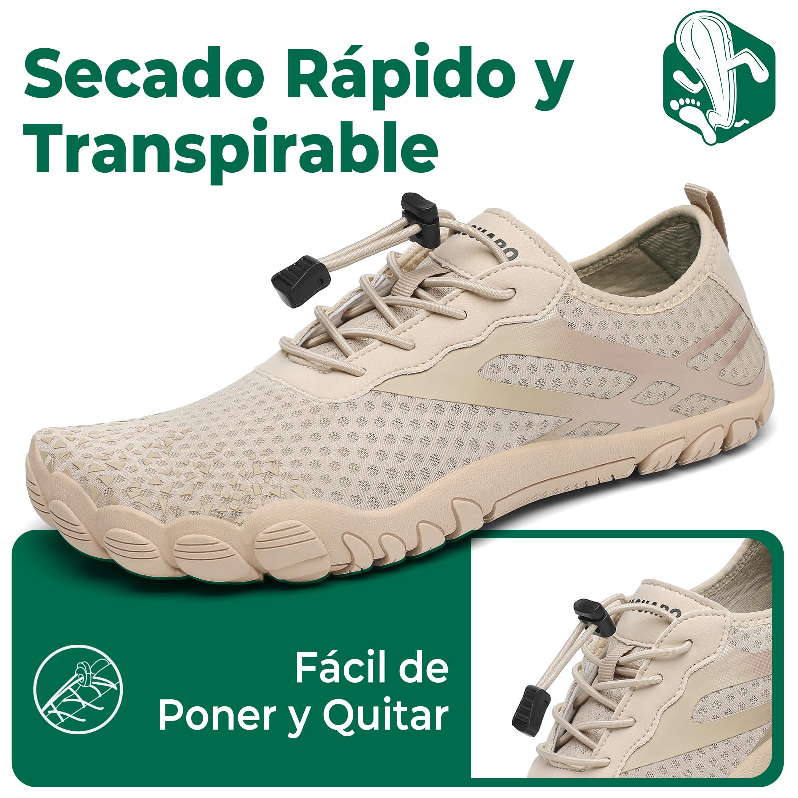 SAGUARO Escarpines Hombre Mujer Secado Rápido Barefoot Zapatillas de Agua Gr.36-48 — view 3
