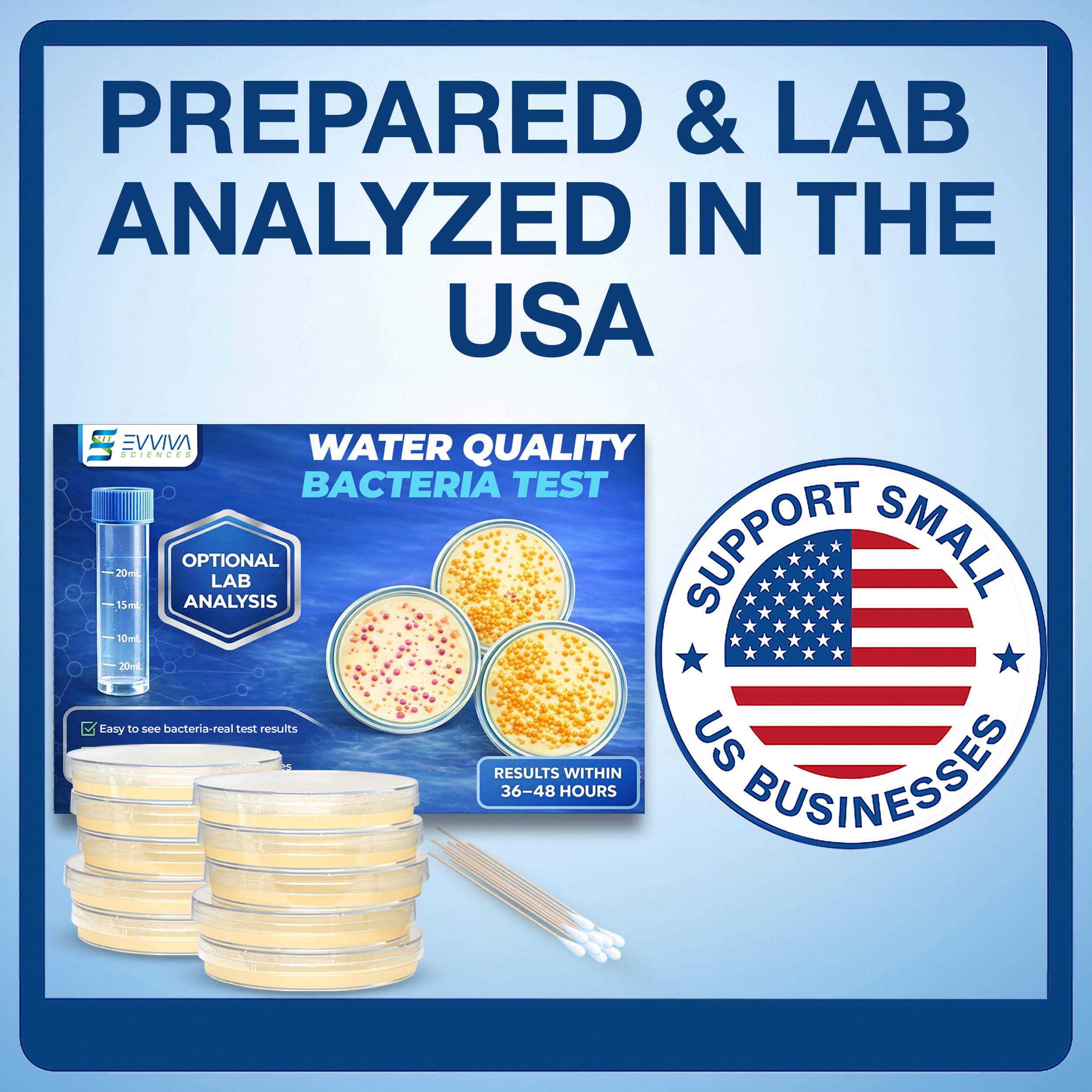 Evviva Sciences Water Bacteria Test Kit – 10 Tests for Total Bacteria, coliforms & E. coli. Lab-Ready agar Plates for Well, tap, Pool, & City Water. Fast DIY Results + Optional lab Report. - image 3