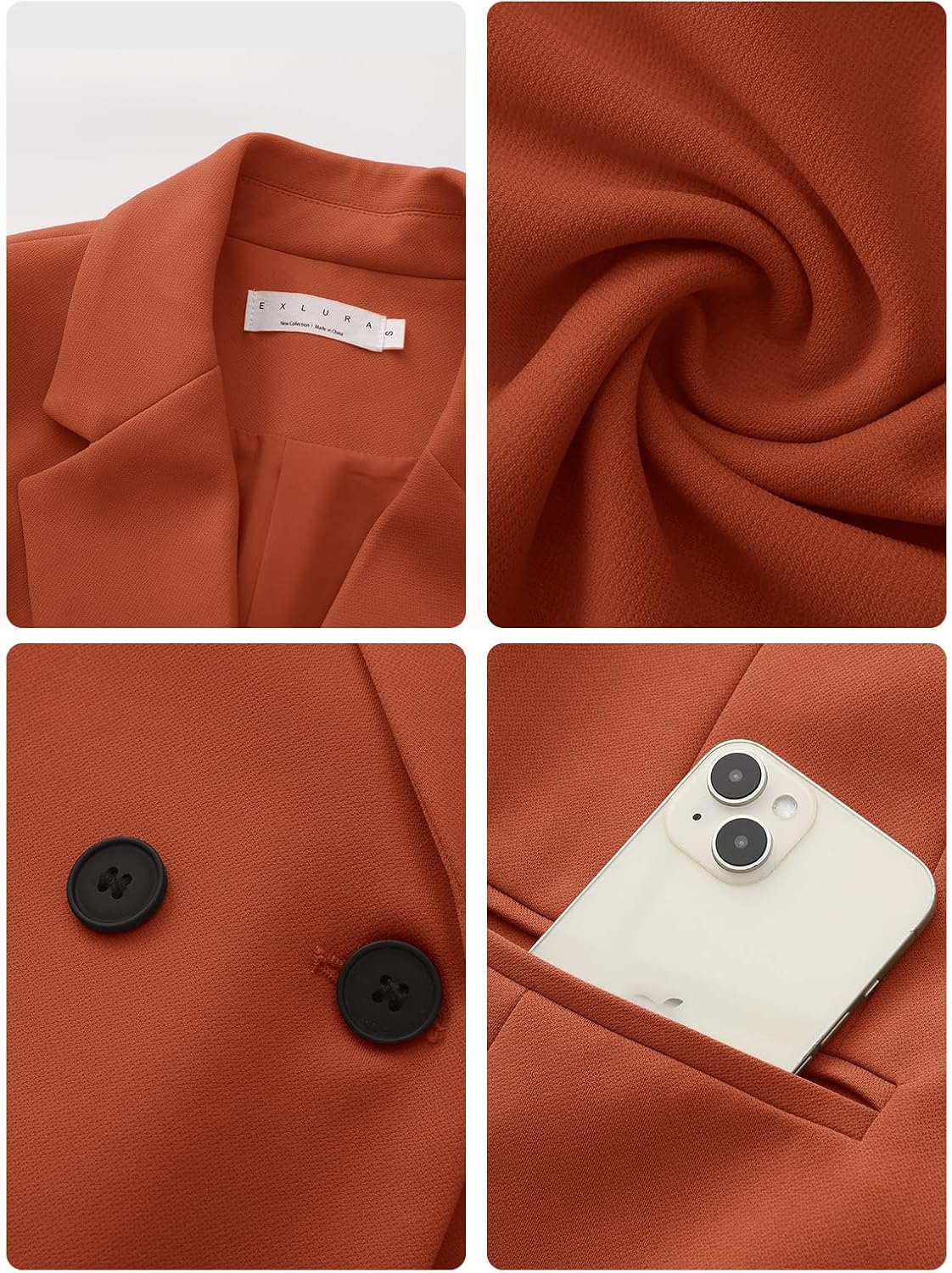 EXLURA Women's Business Casual Blazers Lightweight Long Sleeve Knit Lapel Loose Fit Work Office Suit Jackets with Pocket 2025 - Image 5