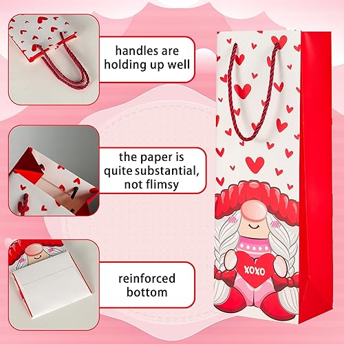 Miniatura 5 de ASOEMERZ Bolsas de regalo de vino con pañuelos, 12 bolsas para botellas de vino tinto con asa para botellas de vino del día de la madre, whisky,