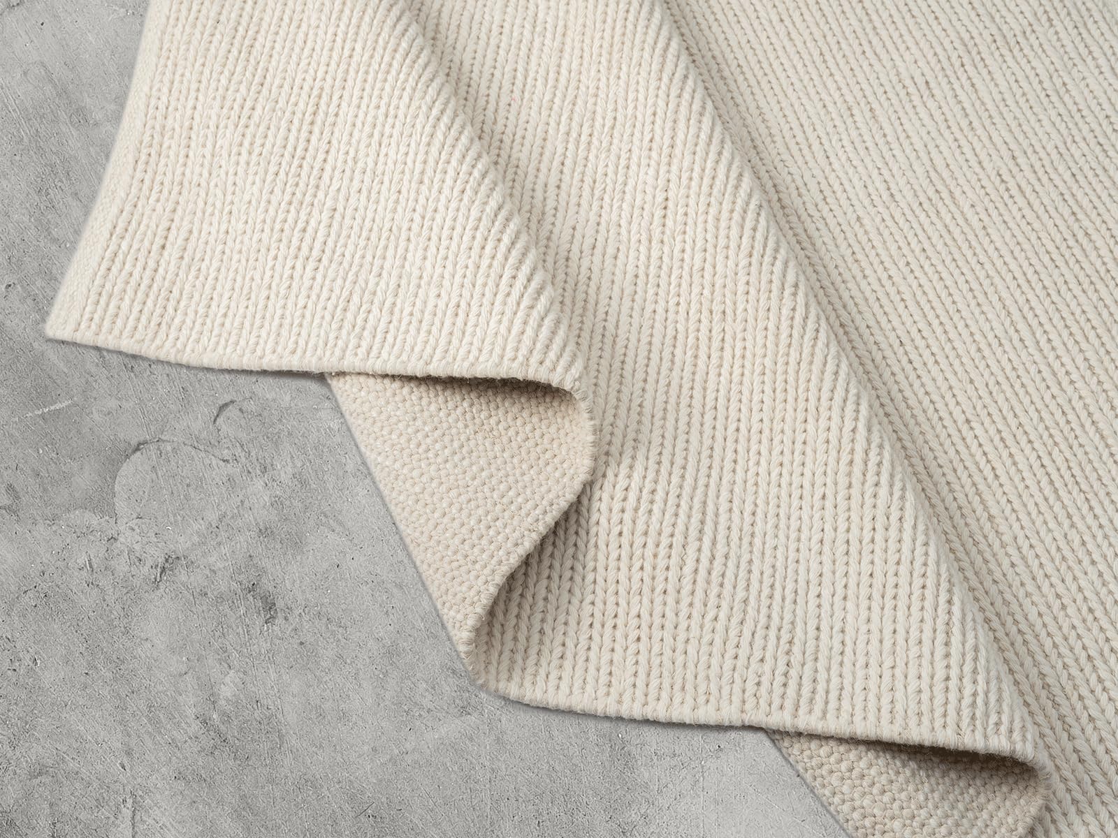 the carpet Tapis en laine de première qualité tissé à la main, en fibres naturelles, élégance dans le style tissé plat scandinave, crème, 300 x 400 cm