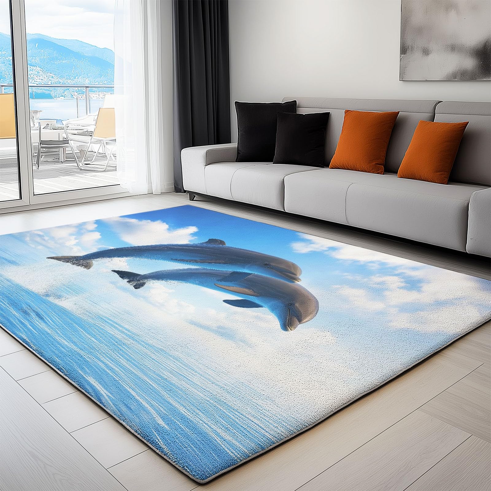 Tapis de salon 140x200 lavable grand tapis de sol entrée intérieur et cuisine