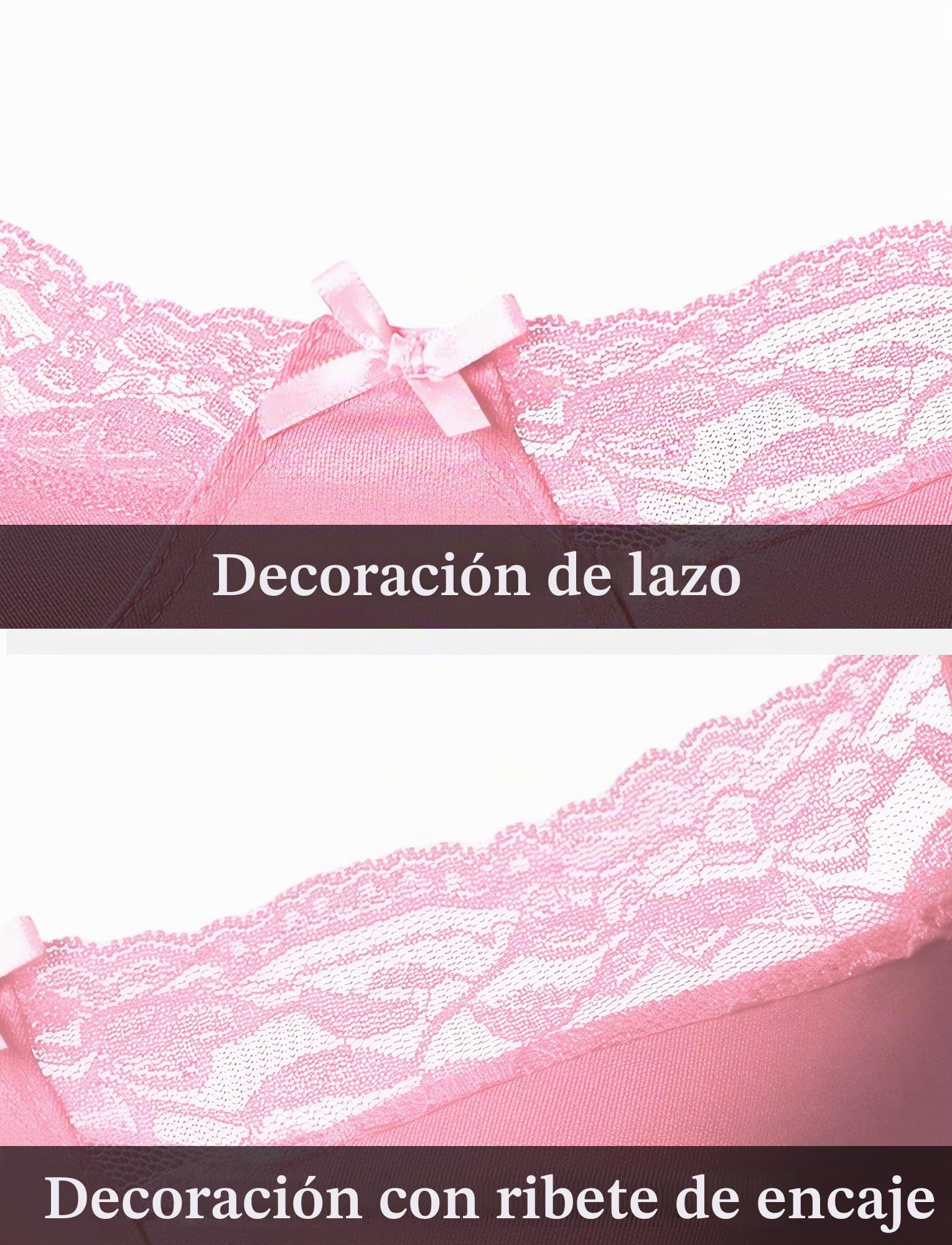 AIEOE Sissy - Conjunto de lencería de encaje sexy con sujetador y bragas ligeras, conjunto de lencería gay cruzado, sujetador y bragas de encaje S-XXL