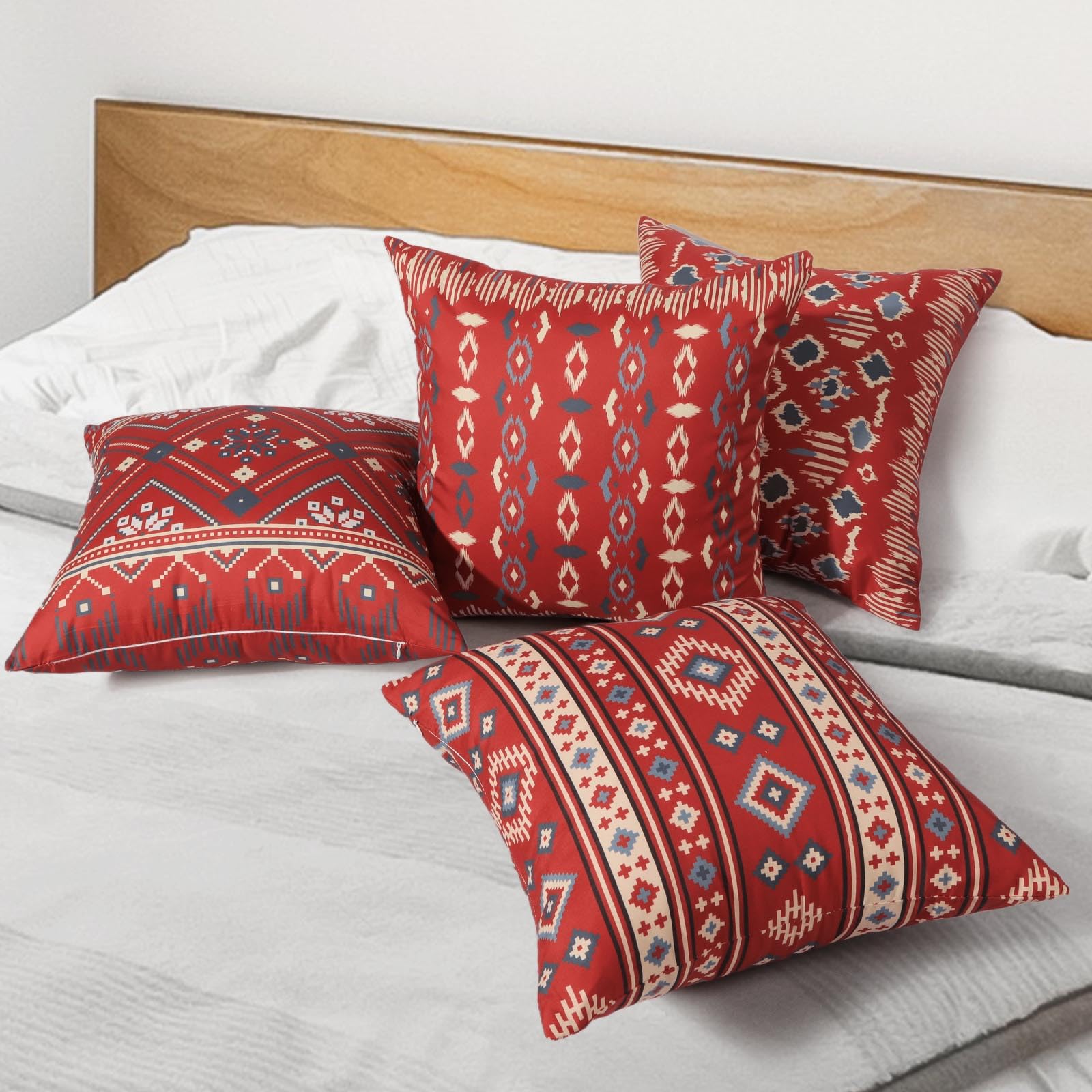 Betadistor Boho Red Cushion Covers Set of 4 (45 x 45 cm) 507-0133-02 — image 1