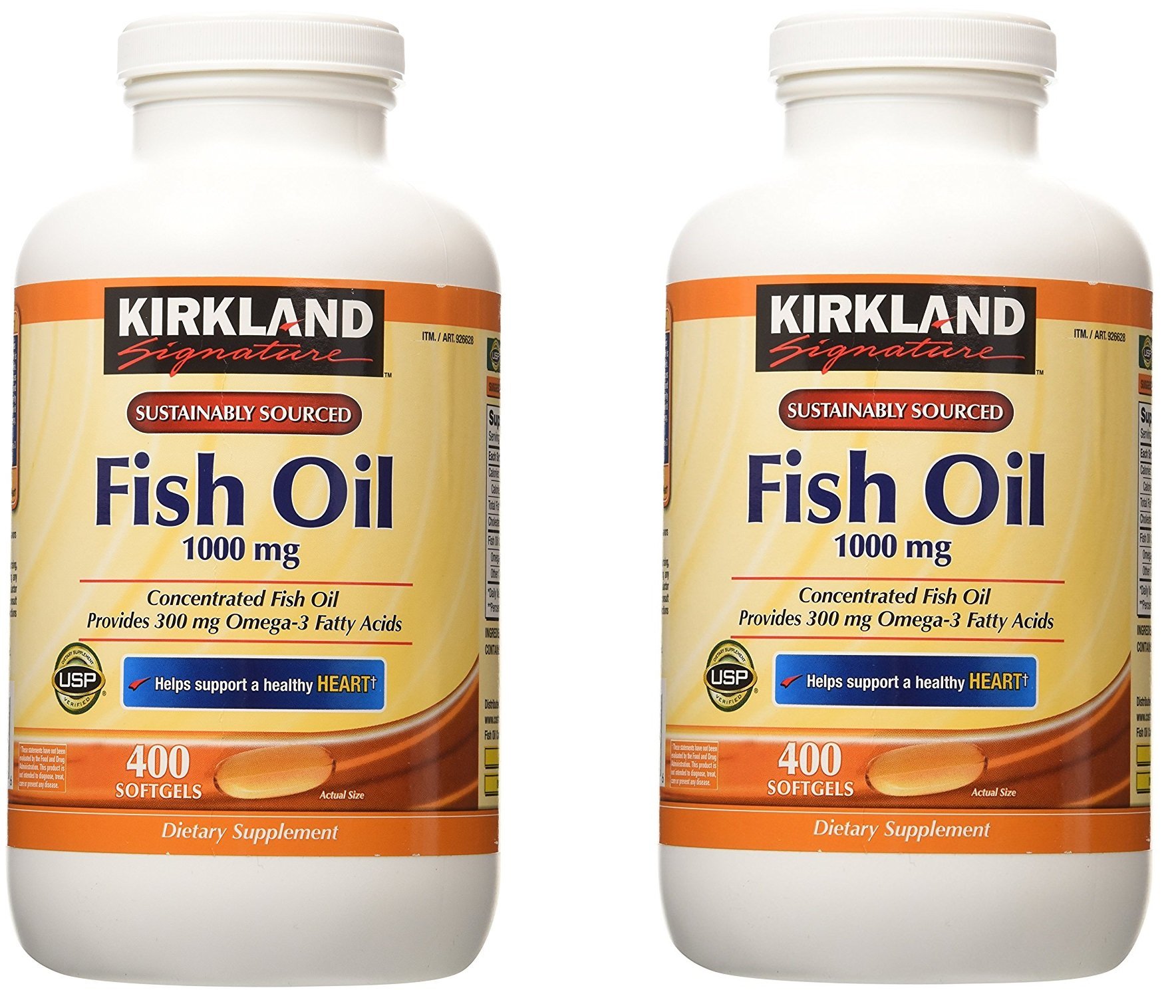 Kirkland Signature Fish Oil 1000 mg, 400 Softgels (2 Pack)