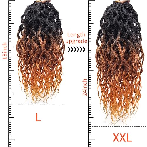 Miniatura 10 de Rastas de pelo sintético de ganchillo para mujer, rastas suaves de 18 pulgadas, cabello rizado con extremos rizados, estilo bohemio, extensiones de