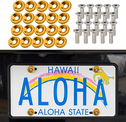 20 pernos de arandela de parachoques de defensa, kit de vestimenta de aluminio para arandela de guardabarros, accesorios de sujeción M6 JDM para