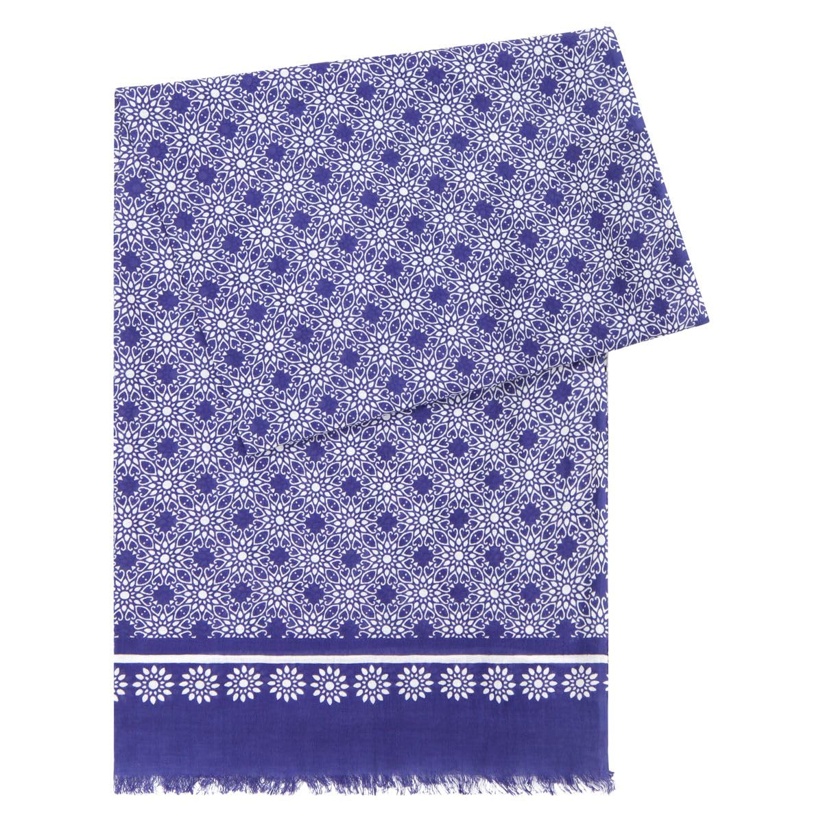 LINDENMANN Bufanda hombres azul bufanda delgada 100% algodón, azul, Talla única