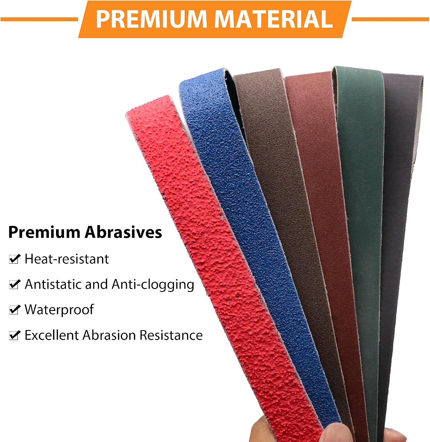 1x42 Inch Sanding Belts for Knife Sharpening, 40/80/120/240/400/1000 Grit – Ceramic/Zirconia/Alumina/SiC, for Metal Wood Plastic Polishing Deburring, Fit 1 x 42 Belt Sander,12 Pack
