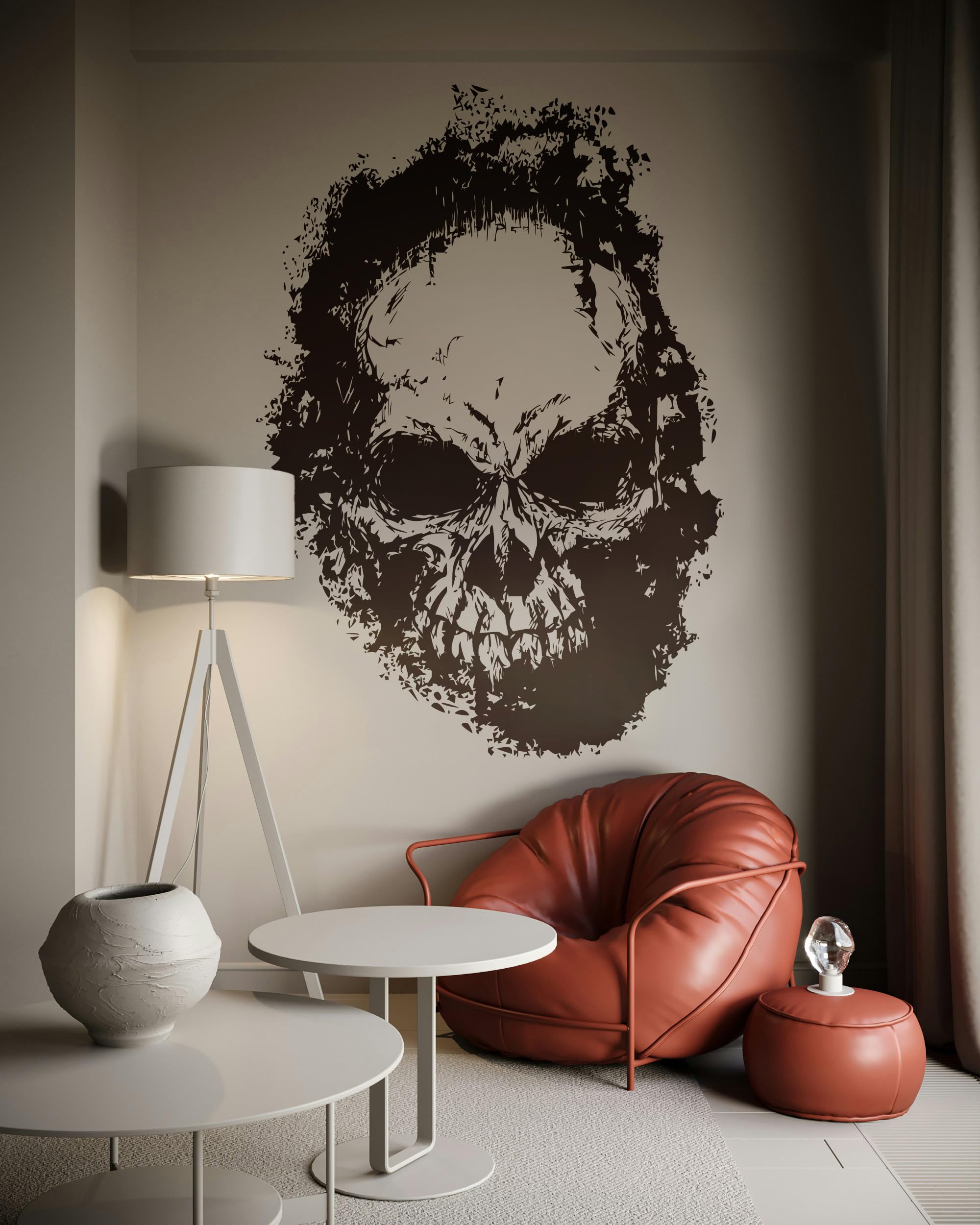 Amazon.com: Gothic Grunge Skull Wall Decal Sticker. Horror Wall